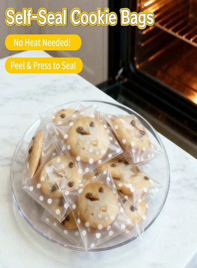 كوملي أكياس كوكيز ذاتية الإغلاق من كوملي، مقاس 4×6 بوصات، 100 قطعة، أكياس سيلوفان شفافة للتغليف، لاصق آمن للطعام، مناسبة للمخبوزات والهدايا وحلويات عيد الحب - Image 3